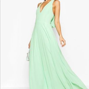 Chiffon pleated maxi Bridesmaid dress! Mint